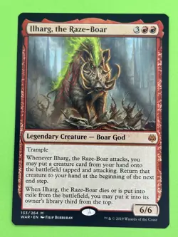 Ilharg, the Raze-Boar NM MTG War of the Spark mythic red legend - Image 1
