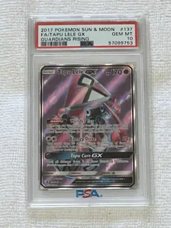 1X Pokemon GUARDIANS RISING TAPU LELE #137/145 FULL ART Holo PSA 10 GEM MINT - Image 1