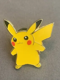 Pokemon TCG Official 2015 Pikachu Metal Enamel Pin Yellow With Back LP - Image 1