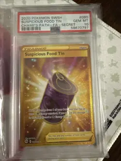 2020 Pokemon Champions Path Suspicious Food Tin PSA 10 - Image 1