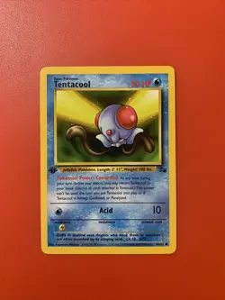 Pokemon TCG Tentacool Fossil 56 Regular 1st Edition Common LP - Image 1