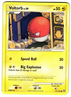 Pokemon Secret Wonders Voltorb #117/132 LP Common - Image 1