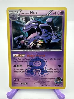 Team Aqua's Muk Holo 8/34 Double Crisis LP Pokemon. - Image 1