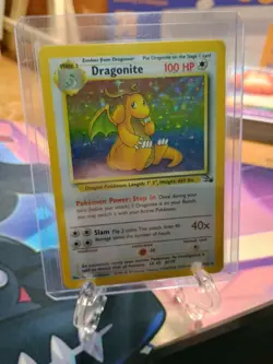 Dragonite 4/62 Holo Rare Fossil Set Pokemon Card WOTC Vintage 1999 Excellent - Image 1
