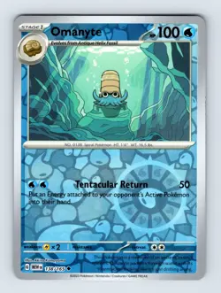 Omanyte SV: Scarlet & Violet 151 Uncommon Reverse Holo 138/165 Pokemon Cards - Image 1