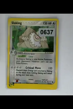 Pokemon TCG Slaking 12/109 Holo EX Ruby & Sapphire Rare Card NM-LP Condition - Image 1
