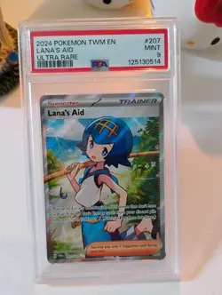 Lana's Aid Twilight Masquerade Ultra Rare Card 207/167 PSA 9 - Image 1