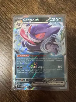 Pokemon TCG Gengar EX Temporal Forces Ultra Rare Card 104/162 - Image 1