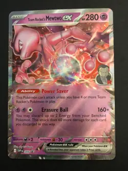 Pokemon TCG Big Card Team Rocket’s Mewtwo Ex SVP EN 205 PROMO BLACK STAR - Image 1