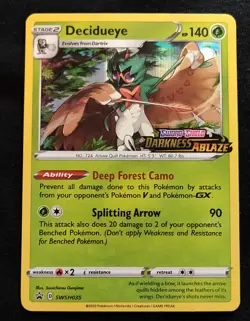 Decidueye - (Prerelease) SWSH035 Sword & Shield Promo Holo Stamped Pokemon card - Image 1