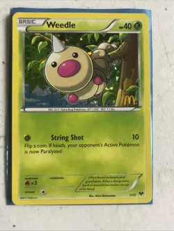 Weedle 1/12 MP -Rare Holo Pokemon Card- McDonald’s Promo (8s) - Image 1