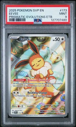 2025 POKEMON SVP EN-SV BLACK STAR PROMO #173 EEVEE PSA 9 - Image 1
