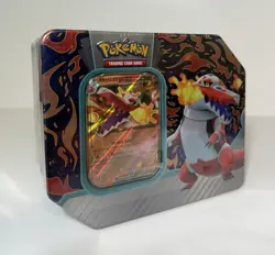 Pokemon TCG Paldea Partners Tin Skeledirge EX Includes 5 Booster Packs Sealed - Image 2