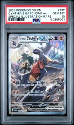 2025 POKEMON DRI EN-SPECIAL ILLUSTRATION RARE #232 CYNTHIA'S GARCHOMP EX PSA 10 - Image 1