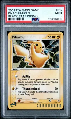 2003 POKEMON BLACK STAR PROMO #012 PIKACHU-HOLO PSA 9 - Image 1