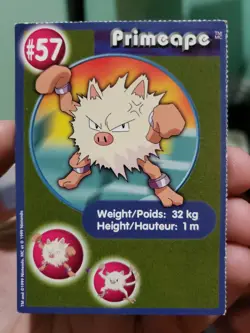 Pokemon: PRIMEAPE #57 - [Burger King Promo] - [PokeTrivia First Movie] - NM/VLP - Image 1