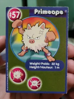 Pokemon: PRIMEAPE #57 - [Burger King Promo] - [PokeTrivia First Movie] - NM/VLP - Image 2