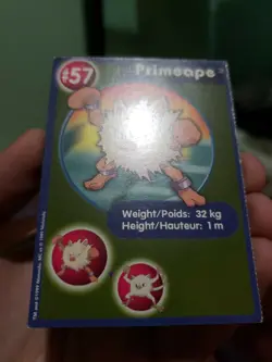 Pokemon: PRIMEAPE #57 - [Burger King Promo] - [PokeTrivia First Movie] - NM/VLP - Image 3