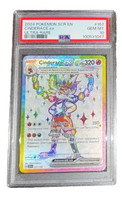 Pokemon Scarlet & Violet: Stellar Crown Cinderace EX Full Art 157/142 PSA 10 Gem - Image 1