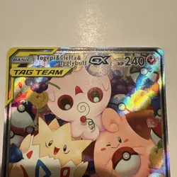 Pokemon Cosmic Eclipse Togepi Cleffa Igglybuff GX 143a/236 Tag Team Full Alt Art - Image 4