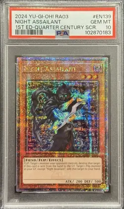 2024 PSA 10 YUGIOH RA03 QCR SECRET RARE NIGHT ASSAILANT 💎 - Image 1