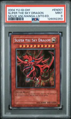 2004 YU-GI-OH! THE MOVIE ANI-MANGA EDITION #EN001 SLIFER THE SKY DRAGON PSA 9 - Image 1