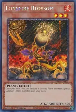Yugioh! Lonefire Blossom - RA01-EN002 - Platinum Secret Rare - 1st Edition Near - Image 1