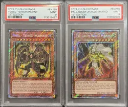 2024 PSA 9 YUGIOH RA03 PLATINUM SECRET RARE YUBEL TERROR & PALLADIUM MAHAD SET - Image 1