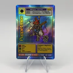 Puppetmon Card Bo-96 Mega Level Digimon Holo Foil, Bandai 1999/NM - Image 1