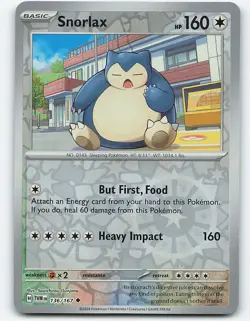 Snorlax #136/167 Reverse Holo Pokemon Card SV06: Twilight Masquerade - Image 1