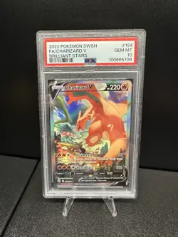 Charizard v Alternate Full Art Holo Card 154/172 Swsh09 Brilliant Stars Psa 10 - Image 1