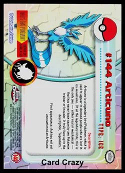 Articuno #144 - Topps Chrome Series 2 Pokemon Card Light Play - Image 2