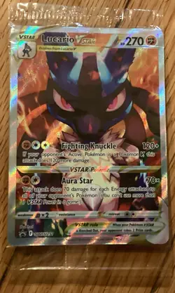 Pokemon TCG Lucario VSTAR Promo Crown Zenith SWSH291 Sealed Card Near Mint - Image 1
