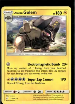 Pokemon Alolan Golem 37/181 Team up Non Holo Rare 2 Card Lot - Image 1