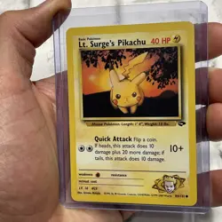 Lt. Surge's Pikachu 84/132 Pokemon TCG Gym Challenge Unlimited LP+ Card WOTC Vtg - Image 2