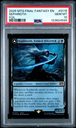 4598 Sephiroth Fabled One-Winged Angel 2025 MTG Final Fantasy #0115 Foil PSA 10 - Image 1
