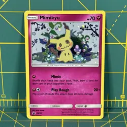 Mimikyu Promo SM163 Team Up Blister Pokemon Card Sun & Moon Holo LP - Image 1