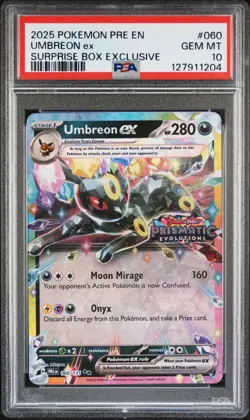 2025 POKEMON PRE SURPRISE BOX EXCLUSIVE #060 UMBREON EX PSA 10 - Image 1