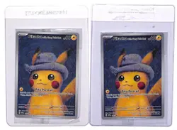 (2) Lot 2023 Pokemon X Van Gogh Promo Pikachu With Grey Felt Hat Black Star #085 - Image 1