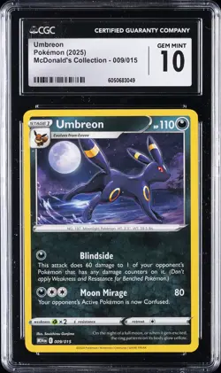 2025 POKEMON MCDONALD'S COLLECTION #009 UMBREON CGC 10 GEM MINT - Image 1
