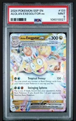 2024 POKEMON SSP EN-SURGING SPARKS #133 ALOLAN EXEGGUTOR EX PSA 9 - Image 1