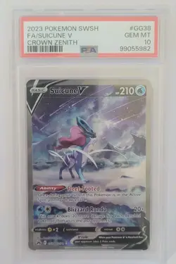 Pokemon Suicune v GG38/GG70 Crown Zenith: Galarian Gallery Holo PSA 10 GEM MINT - Image 3