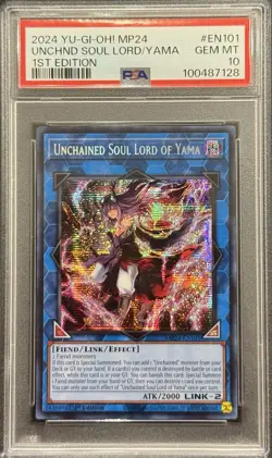 2024 PSA 10 YUGIOH MP24 SECRET RARE UNCHAINED SOUL LORD OF YAMA 💎 - Image 1