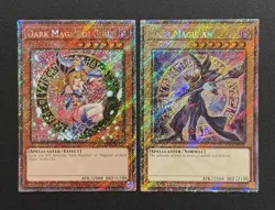 2025 YUGIOH RA04 1ST ED PLATINUM SECRET RARE DARK MAGICIAN & DMG NM BONUS SET - Image 1