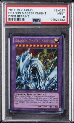 2017-2018 YU-GI-OH! DUELIST PACK: KAIBA REPRINT DRAGON MASTER KNIGHT PSA 9 - Image 1