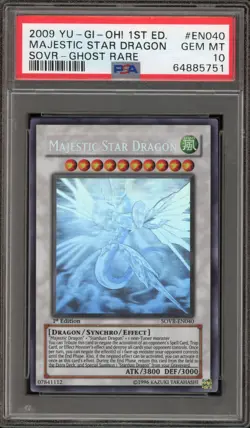 Yu-Gi-Oh! Majestic Star Dragon Ghost Rare 1st Edition SOVR-EN040 PSA 10 - Image 1
