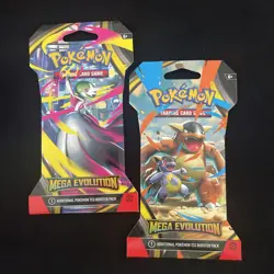 2 Pack Pokemon Mega Evolution Sleeved Booster Packs TCG Trading Card Game Sealed - Image 1