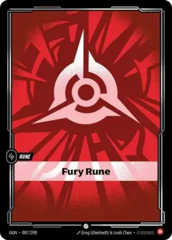 ~ Fury Rune ~ Normal ~ Riftbound: Origins - Image 1