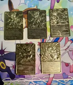Pokemon 1999 Burger King Gold Plated Cards Mewtwo Charizard 5-Card Lot - Image 2