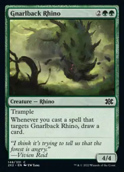 1x Gnarlback Rhino - NM Eng MTG - Double Masters 2022 - Image 1